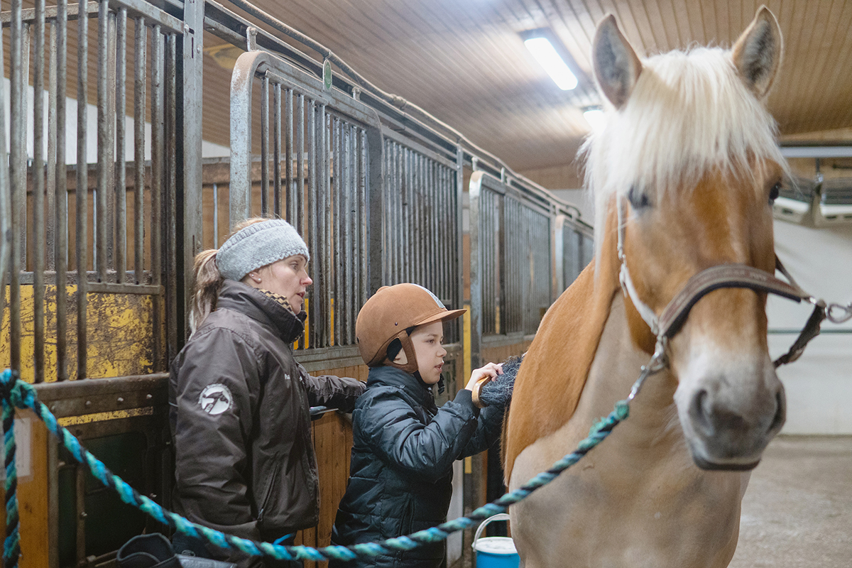 Terapeutti käyttää hevosvoimaa